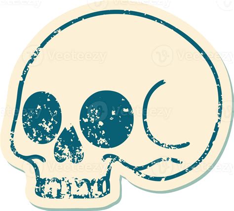 Distressed Sticker Tattoo Style Icon Of A Skull 44967495 Png