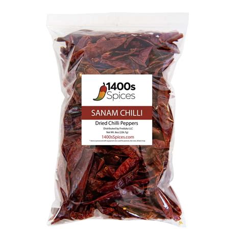 8oz Sanam Dried Red Chilli S4 Guntur Sannam Peppers Indian Chili 334