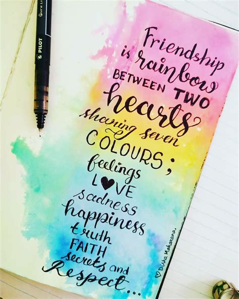 Friendship Quotes Watercolor Background Handlettering Ideas