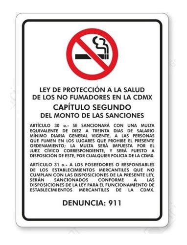 Se Alamiento Prohibido Fumar Ley Sanitaria Letrero X