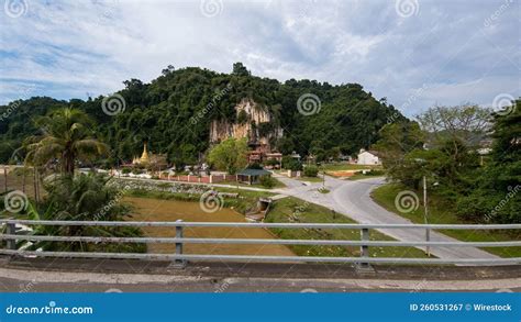 roadside chinese temple   middle  tapah town view