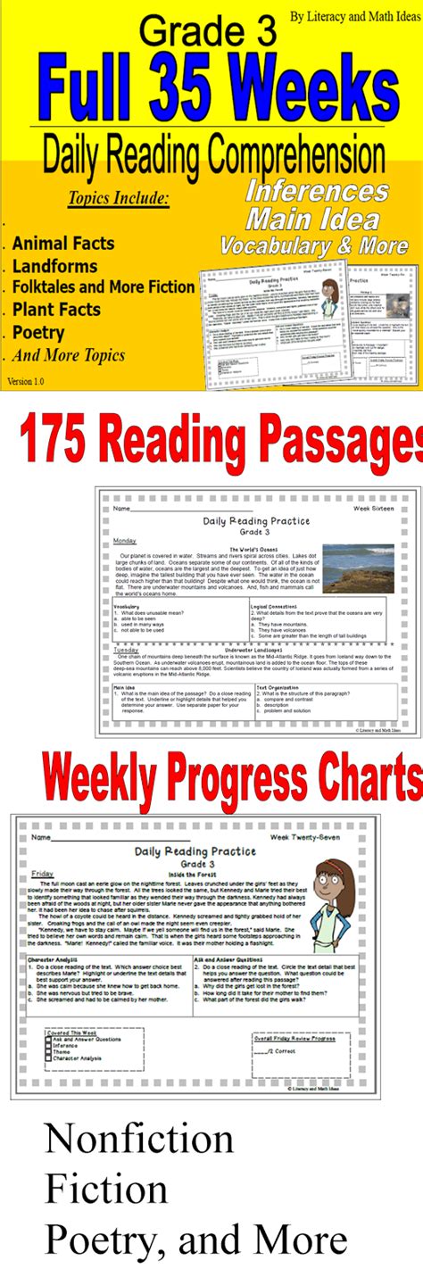 Grade 3 35 Full Weeks Of Daily Practice Reading Comprehension Reading Classroom Reading