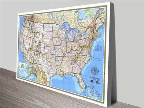 United-States-Map-2-updated-canvas-print - Canvas Prints Australia