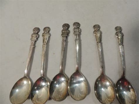 6 Silverplate Silver Plate Character Spoons