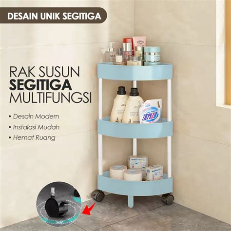 Jual IDOHOUSE Rak Kamar Mandi Triangle Rak Susun Serbaguna Sudut Rak