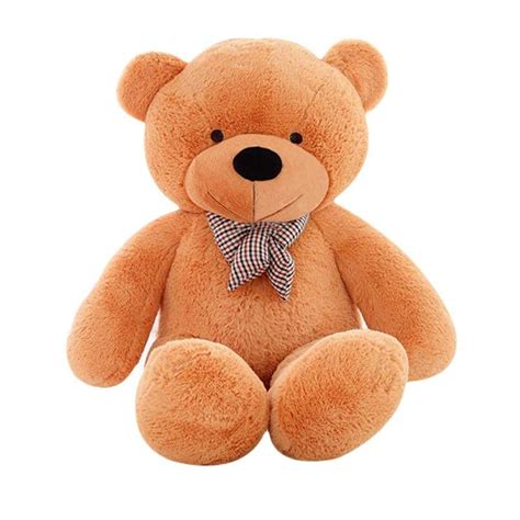 Tanotib Cuddly Plush Teddy Bear With Bow Tie Light Brown 80cm