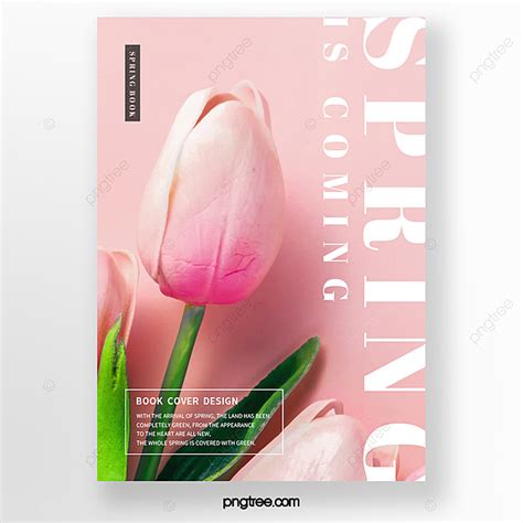 Spring Simple Flower Element Pink Book Cover Design Template Download on Pngtree