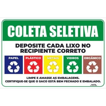 Placa De Sinaliza O Coleta Seletiva Deposite Cada Lixo No Correto