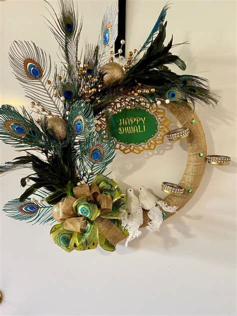 Peacock Wreath Feather Wreath Peacock Decor Peacock Theme Feather