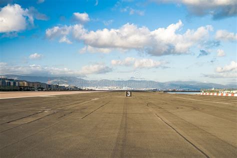 Airplane Landing at Gibraltar Airport Stock Image - Image of horizontal ...