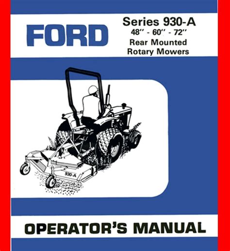 PTO Rear Mounted Rotary Mowers Operator S Manual Ford Series 930 A 48