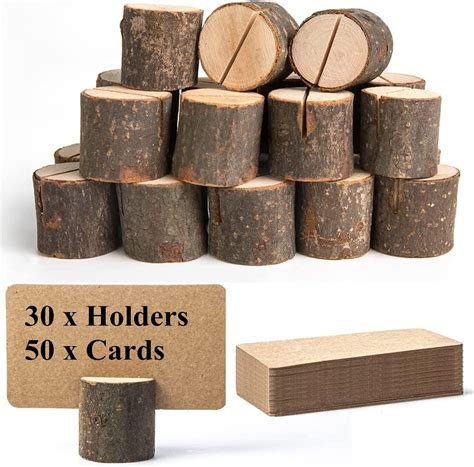 Amazon Wowoss Pcs Rustic Wooden Place Card Holders Pcs Kraft