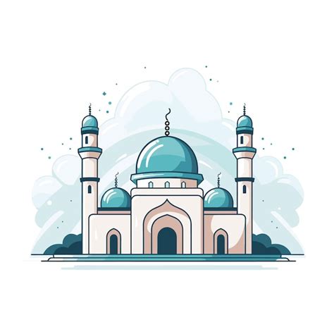 Illustrationsdesign F R Flache Moscheen F R Den Ramadan Premium Vektor