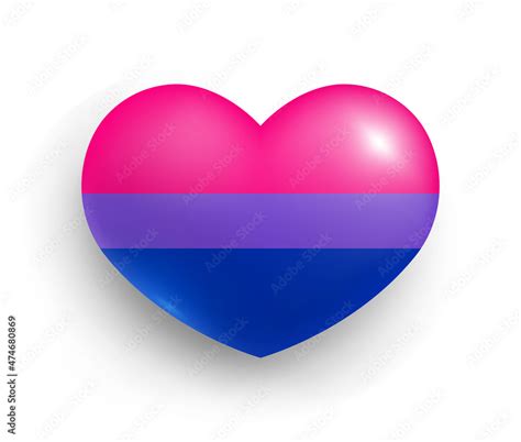 Bisexual Pride Flag Of Heart Shape Glossy Badge Lgbt Rights Flag