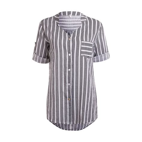 2019 Frauen Sommer Kleidung Frauen Shirt Sommer Striped V Ausschnitt