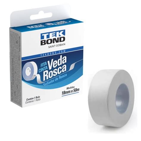 Fita Veda Rosca 18mm X 50m - Fita Veda Rosca 18 mm x 50 metros - 21102001850 - TekBond