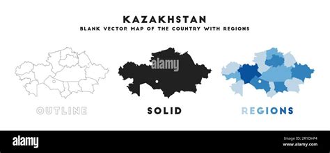 Kazakhstan Map Borders Of Kazakhstan For Your Infographic Vector