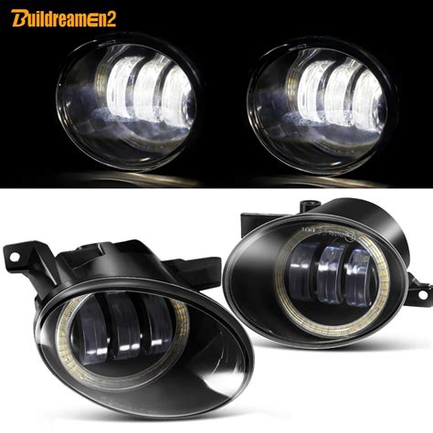 Pieces Angel Eye Fog Light Car Led Lens Fog Daytime Running Lamp Drl