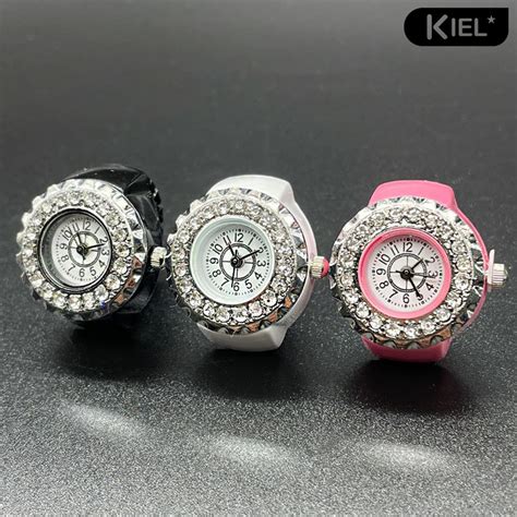 Kl Finger Watch Ring Stretchy Hip Hop Casual Round Dial Luxury Men