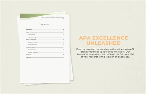 APA Table of Content Template in Word, PDF, Google Docs - Download ...