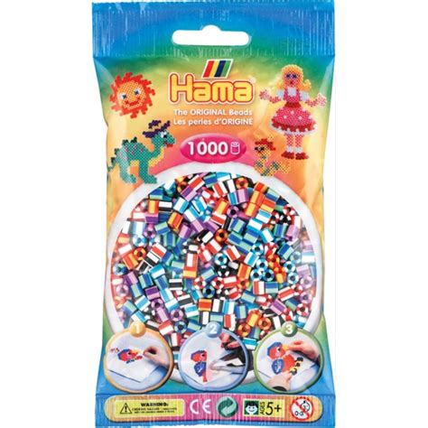 HAMA Bügelperlen Midi gestreift Mix 1000 Perlen 6 Fa