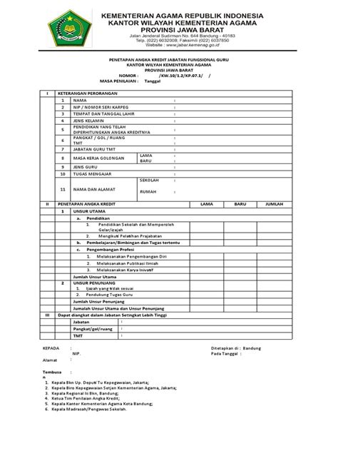 Penetapan Angka Kredit Jabatan Fungsional Guru Pdf