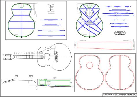 CAD J 200 Gibson Style Acoustic Guitar Plan CAD Guitar Plans