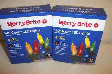 2 Box Lot Merry Brite Led Christmas Lights 140box Mini Multi Color New