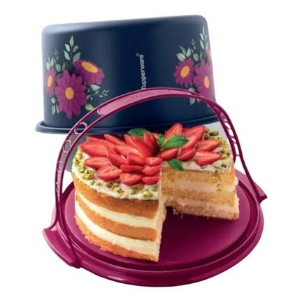 Tupperware Big Cake Redondo Azul Naval Boleira Tampa Tupperware