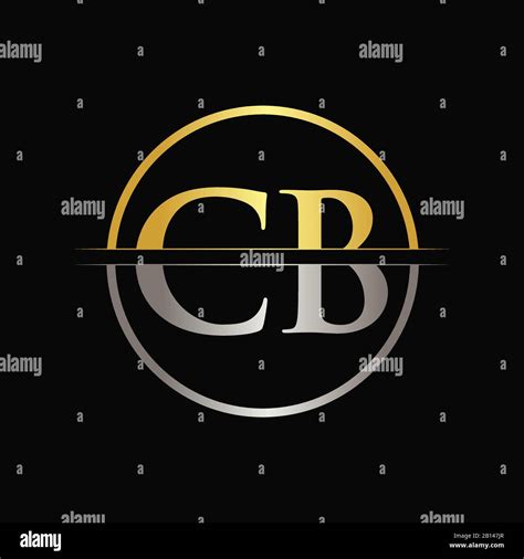 Initial Gold And Silver Color Cb Letter Logo Typography Vector Template