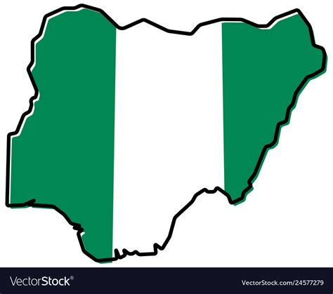 Simplified map of nigeria outline with slightly Vector Image