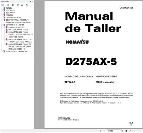 Komatsu Bulldozer D275ax 5 Shop Manual Gsbm025506 Es