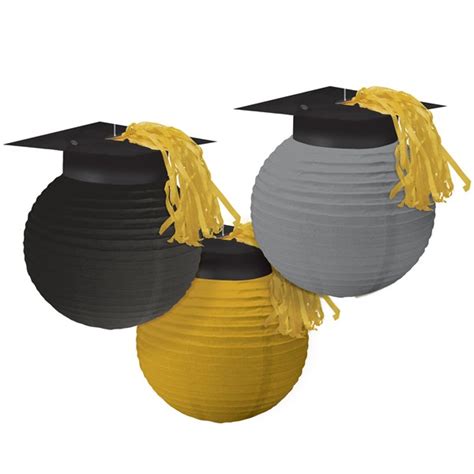 Graduation Cap Lanterns 3 Pack