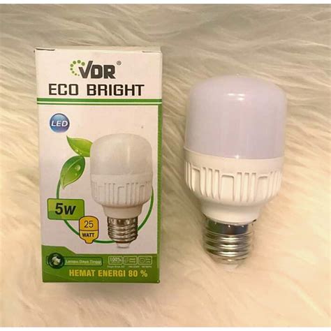 Jual Bohlam Lampu LED Tabung 5 Watt Cahaya Putih VDR ECO BRIGHT Capsule