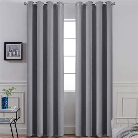 Yakamok Room Darkening Gray Blackout Curtains Thermal Insulated Grommet Curtain | Nellis Auction