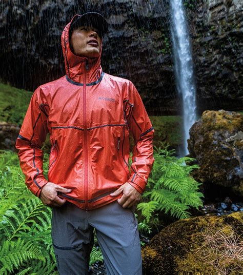 Mens Outdry Extreme Mesh Hooded Shell Rain Jacket Red Quartz Columbia