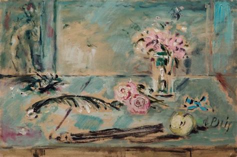 A Painting Of Flowers In A Vase On A Table