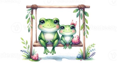 Aigenerated Frog Sit On Swing 45496892 Png