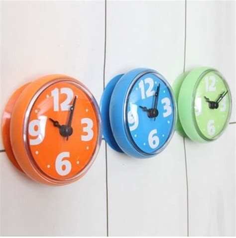 Creative Bathroom Waterproof Wall Clock Waterproof Sucker Wall Clock