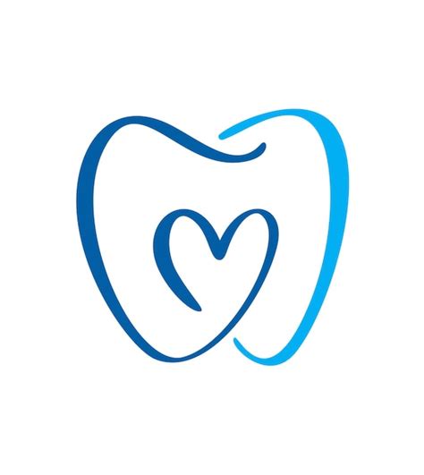 Premium Vector Blue Tooth And Heart Icon Dentistry Symbol Medical