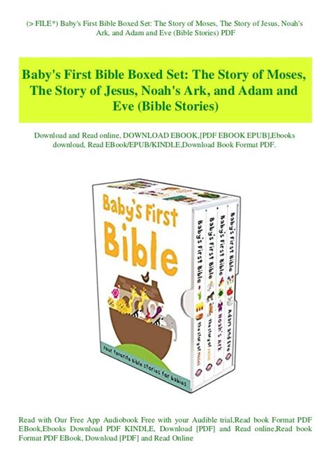 Pdf File Babys First Bible Boxed Set The Story Of Moses The Story