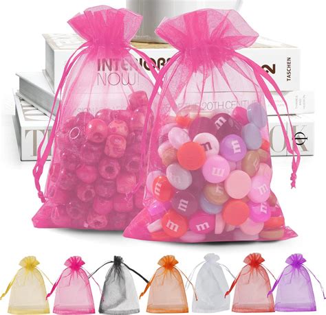 Tojwi 50pcs Organza Bags Mix Color 354x4339x11cm