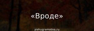 «Вроде (бы)»: как пишется, запятые нужные или нет?