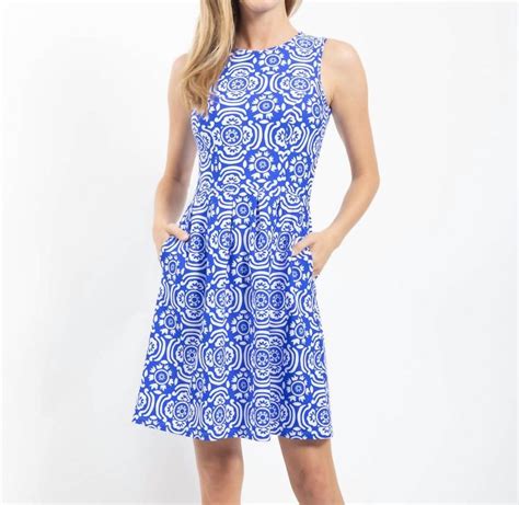 Jude Connally Rachel Dress In Blue Lyst