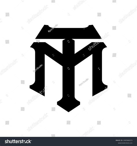 Vintage Monogram T M Initial Letter Stock Vector Royalty Free