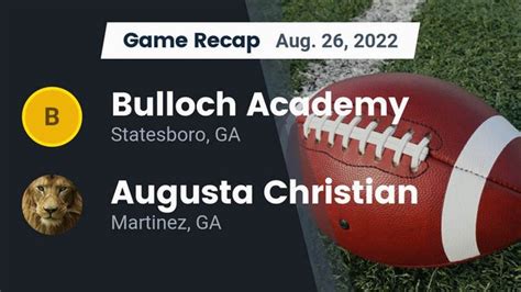 Football Game Preview Pinewood Christian Patriots Vs Bulloch Academy