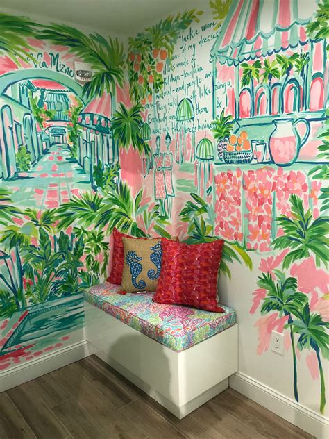 Lilly Pulitzer Room Lilly Pulitzer Inspired Bathroom Mural Girls