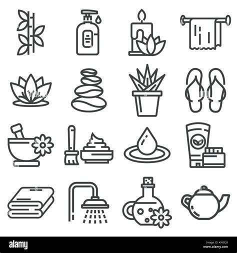 Spa Massage Therapy Cosmetics Icons Stock Vector Image And Art Alamy