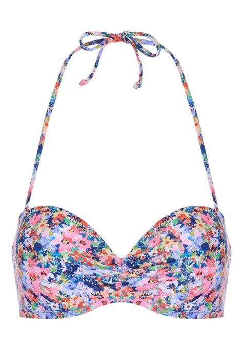 Womens Ditsy Floral Halter Neck Bikini Top Peacocks