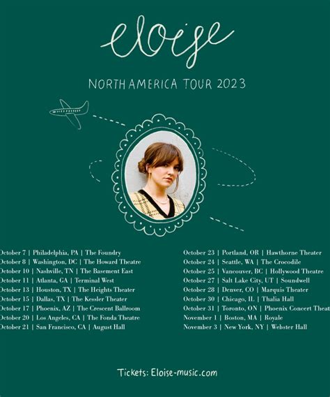 Eloise - North America Tour 2023 - 08 October 2023 - The Howard Theatre ...